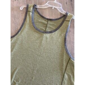 LULULEMON In The Flow Olive Army Green Heathered Athletic Tank Yoga Top Size L